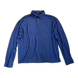 Vilebrequin Long Sleeve Cotton Polo Shirt Size XXL / Small Defect Blue Collar